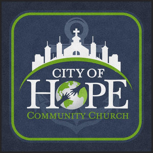 City of Hope 6 X 6 Rubber Backed Carpeted HD - The Personalized Doormats Company