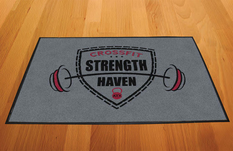 CrossFit Strength Haven 2 X 3 Rubber Backed Carpeted HD - The Personalized Doormats Company