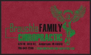 Brauchla family Chiropracitc 3 X 5 Rubber Backed Carpeted HD - The Personalized Doormats Company