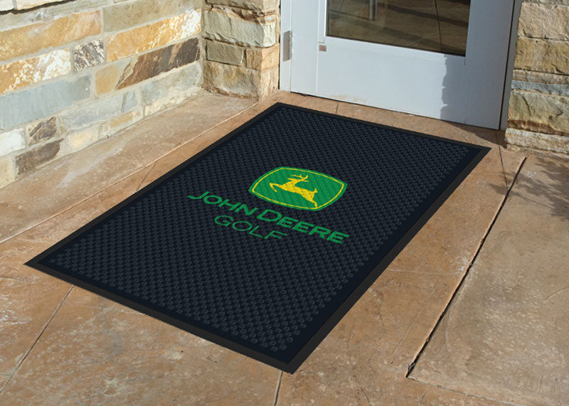 John Deere Logo Door Mat 3 X 5 Rubber Scraper - The Personalized Doormats Company