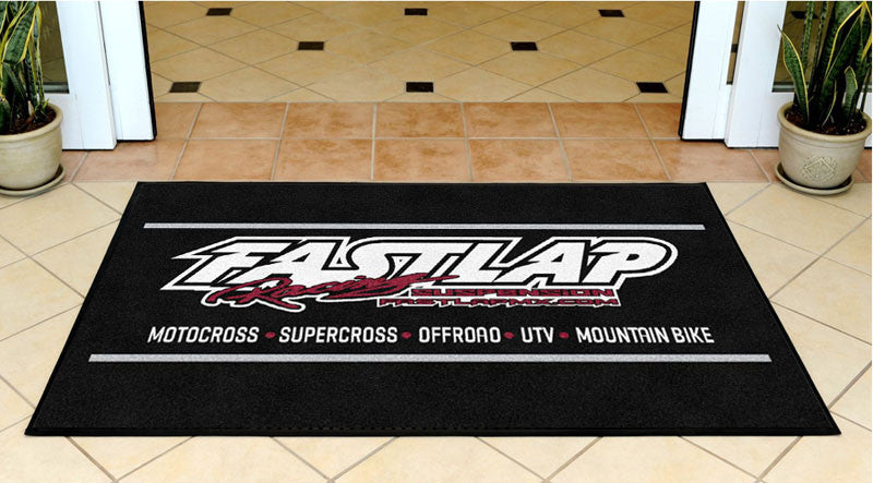 FastLap suspension 3 X 5 Rubber Backed Carpeted HD - The Personalized Doormats Company