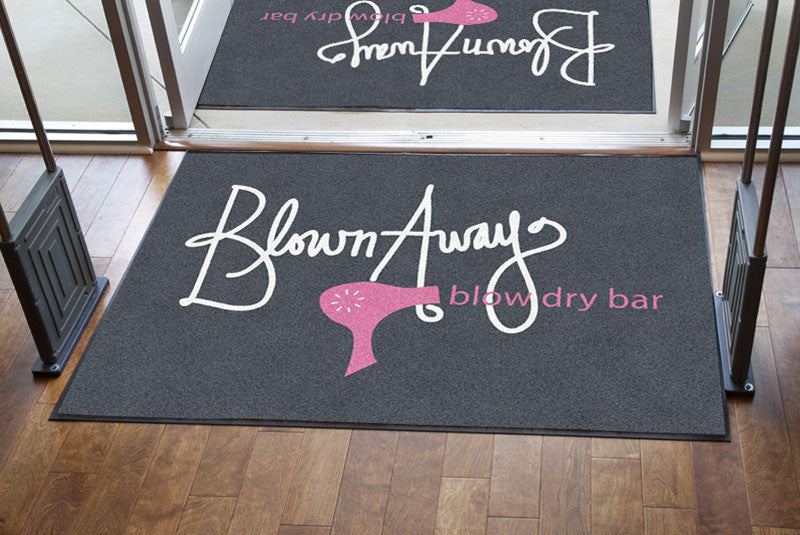 blown away 4 X 6 Rubber Backed Carpeted HD - The Personalized Doormats Company