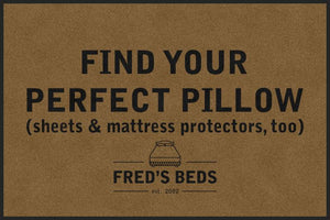 Fred's Beds- pillow rug § 5 X 5 Rubber Backed Carpeted HD - The Personalized Doormats Company