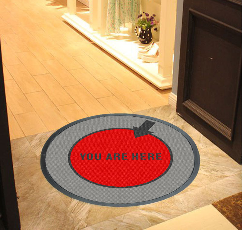 Create Your Own Round 4 x 4 Luxury Berber Inlay Logo Mat