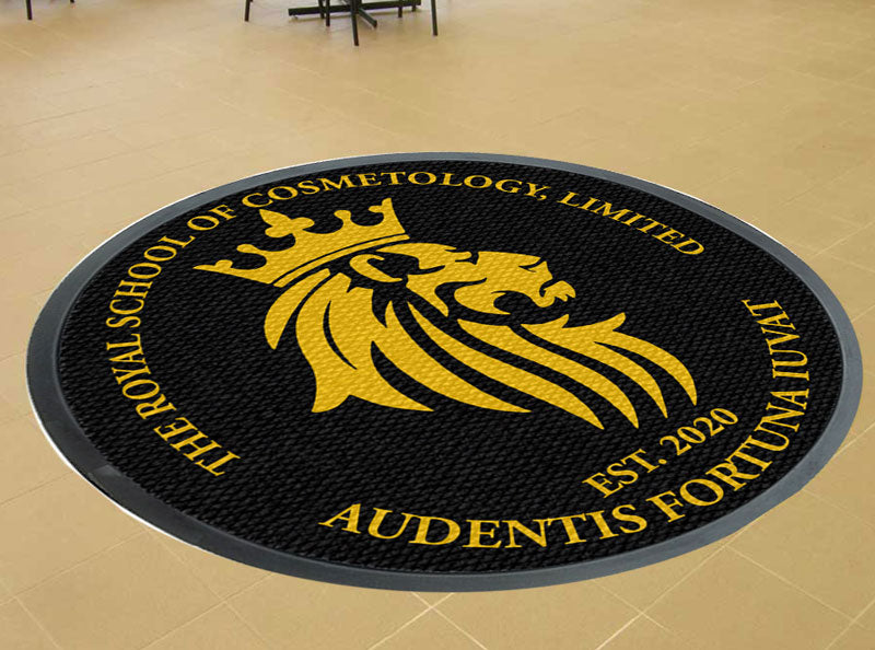 Create Your Own Round 8 x 8 Luxury Berber Inlay Logo Mat