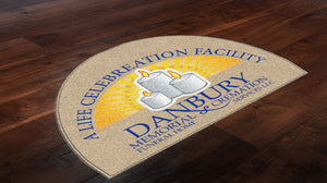 Danburymemorial F.H & Cremation 3 x 4 Rubber Backed Carpeted HD Half Round - The Personalized Doormats Company