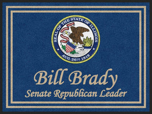 ILLINOIS STATE SENATOR 3 X 4 Rubber Backed Carpeted HD - The Personalized Doormats Company