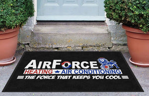 Air Force Heating and Air Logo 3 X 4 Rubber Backed Carpeted HD - The Personalized Doormats Company