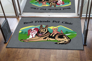 Best Friends Pet Clinic 4 X 6 Rubber Backed Carpeted HD - The Personalized Doormats Company
