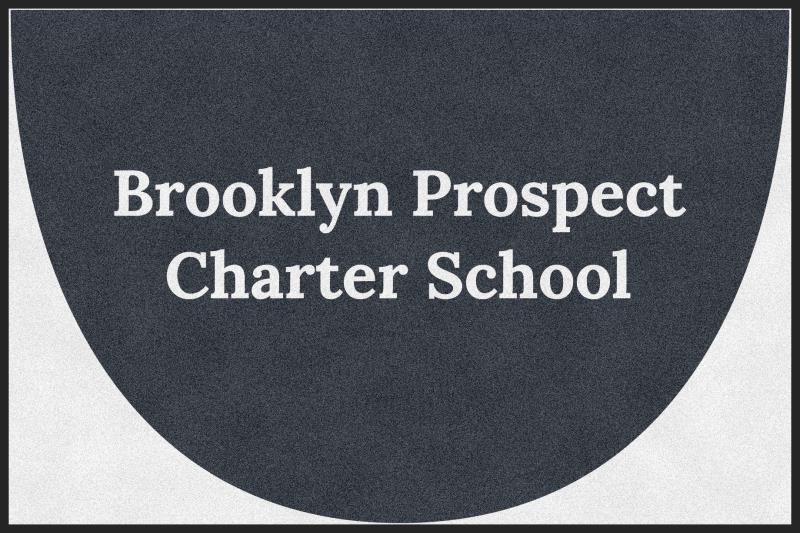 Brooklyn Prospect Charter School 4 X 6 Rubber Backed Carpeted HD Half Round - The Personalized Doormats Company