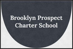 Brooklyn Prospect Charter School 4 X 6 Rubber Backed Carpeted HD Half Round - The Personalized Doormats Company