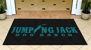 Jumping Jack Dog Ranch 3 X 5 Rubber Backed Carpeted HD - The Personalized Doormats Company