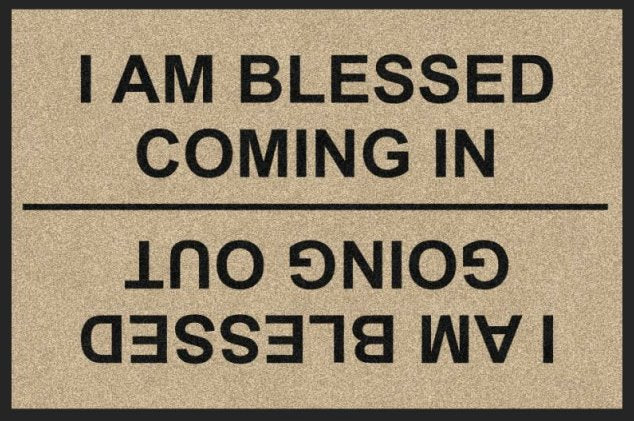 Blessed 2 X 3 Rubber Backed Carpeted HD - The Personalized Doormats Company
