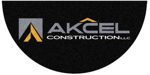 Akcel Construction 3 X 6 Rubber Backed Carpeted HD Half Round - The Personalized Doormats Company