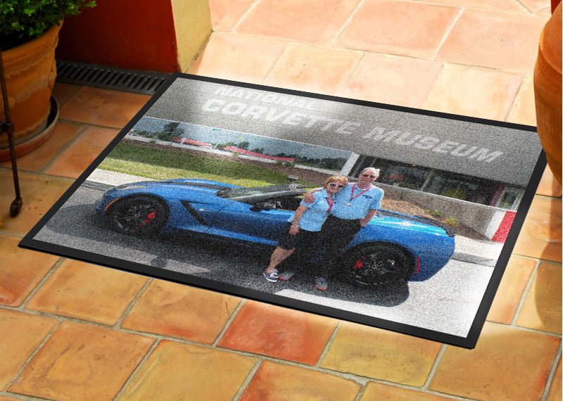 Corvette Rug 2 X 3 Rubber Backed Carpeted HD - The Personalized Doormats Company