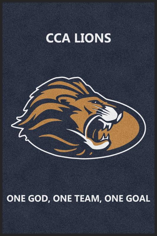 CCA LIONS 4 X 6 Rubber Backed Carpeted HD - The Personalized Doormats Company