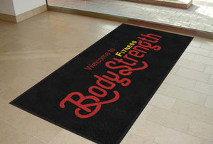 Body Strength Fitness § 3 X 6.67 Rubber Backed Carpeted HD - The Personalized Doormats Company
