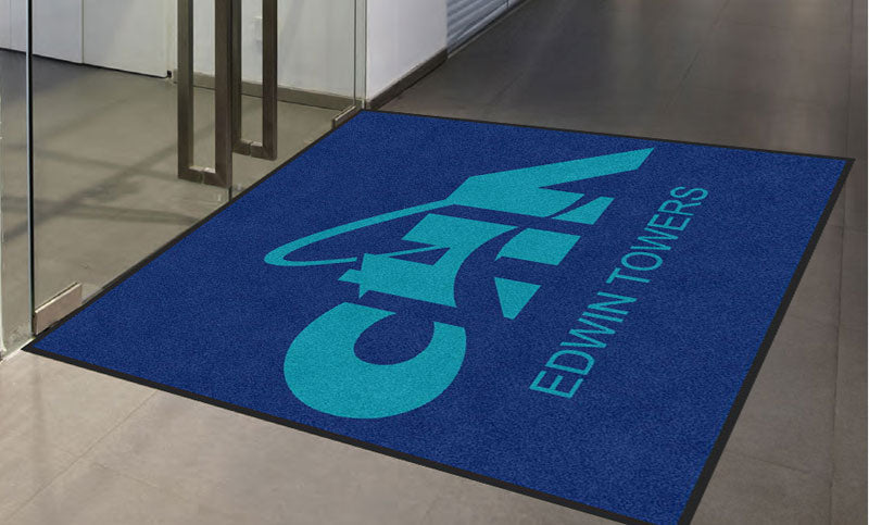 Edwin Towers 5 X 5 Rubber Backed Carpeted HD - The Personalized Doormats Company