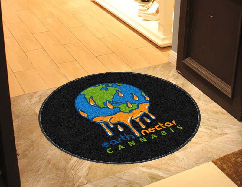 Earth Nectar § 4 X 4 Rubber Backed Carpeted HD Round - The Personalized Doormats Company