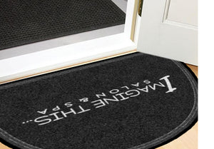 Imagine This Salon § 2 X 3 Rubber Backed Carpeted HD Half Round - The Personalized Doormats Company