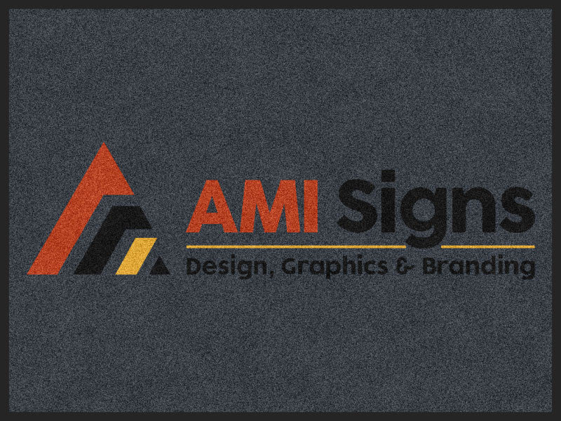 AMI Signs 3 x 4' Rubber Backed Carpeted HD - The Personalized Doormats Company