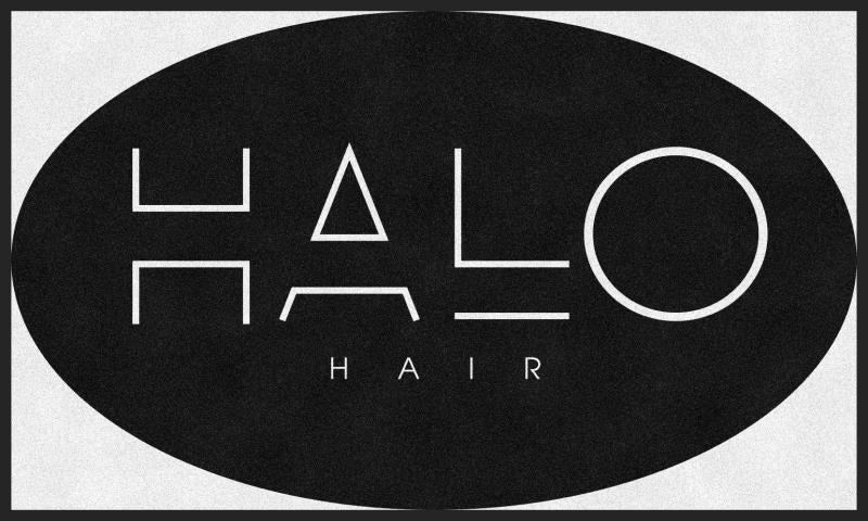 HALO HAIR 3 x 5 Rubber Backed Carpeted Round - The Personalized Doormats Company