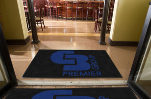 Coldwell Banker Premier logo on carpet 4 X 6 Rubber Backed Carpeted HD - The Personalized Doormats Company