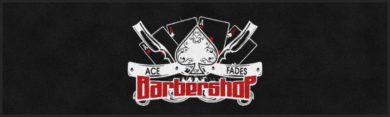 Ace Of Fades Barbershop 3 x 10 Rubber Backed Carpeted - The Personalized Doormats Company