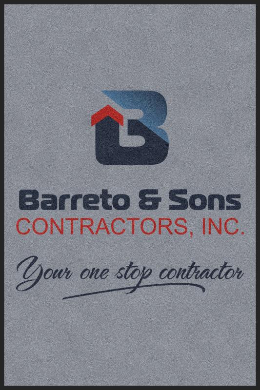 Barreto & sons contractors inc 4 X 6 Rubber Backed Carpeted HD - The Personalized Doormats Company