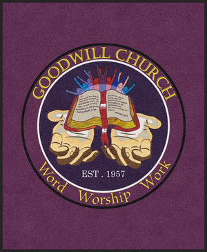 Goodwill church 5 X 6.08 Rubber Backed Carpeted HD - The Personalized Doormats Company