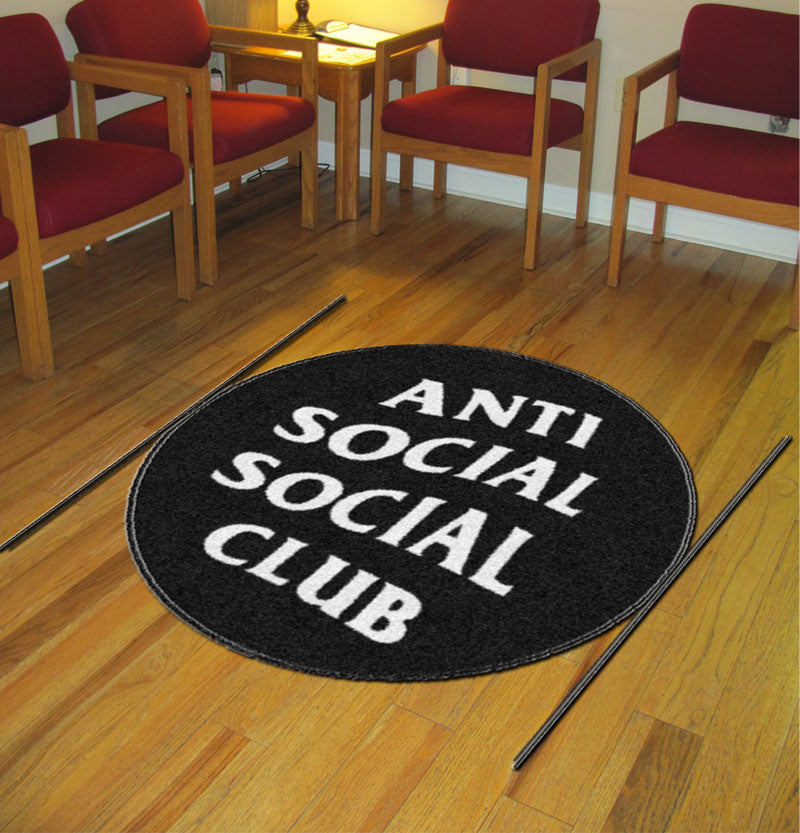 Assc 3 X 3 Rubber Backed Carpeted Round - The Personalized Doormats Company