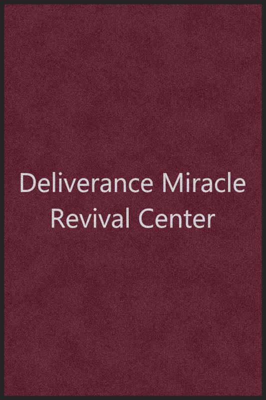 Deliverance Miracle Revival Center 4 X 6 Rubber Backed Carpeted HD - The Personalized Doormats Company