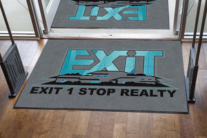 EXIT 1 Stop Realty 4 X 6 Rubber Backed Carpeted HD - The Personalized Doormats Company