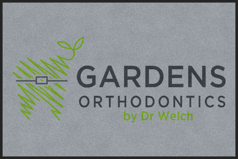 Gardens Orthodontics 4 X 6 Rubber Backed Carpeted HD - The Personalized Doormats Company