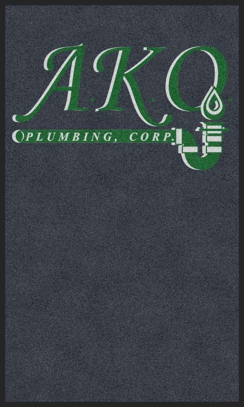 ako plumbing, corp 3 X 5 Rubber Backed Carpeted HD - The Personalized Doormats Company