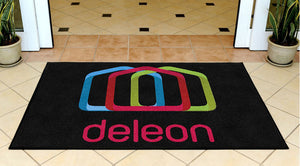 DeLeon Realty Regular Logo Door Mat 3x5 3 x 5 Rubber Backed Carpeted HD - The Personalized Doormats Company