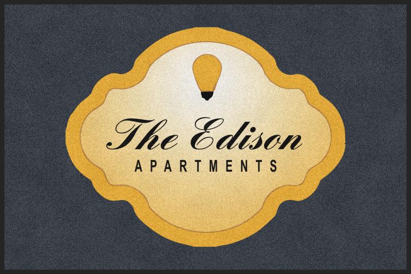 Edison Entrance Rug 4 X 6 Rubber Backed Carpeted HD - The Personalized Doormats Company