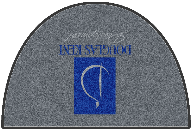 Douglas Kent Development § 4 X 6 Rubber Backed Carpeted HD Half Round - The Personalized Doormats Company