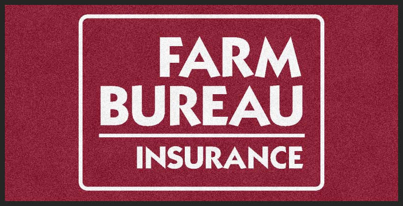 Farm Bureau Insurance 2 X 4 Rubber Backed Carpeted HD - The Personalized Doormats Company