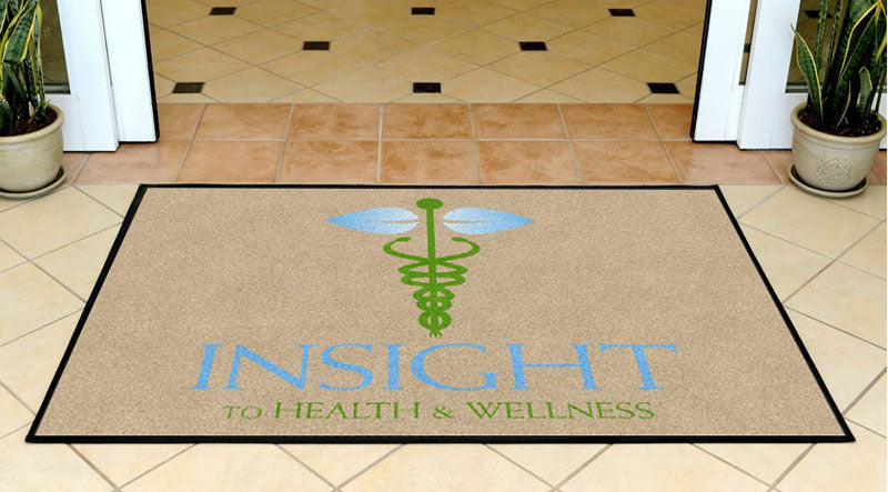 Insight to Health & Wellness 3 X 5 Rubber Backed Carpeted HD - The Personalized Doormats Company