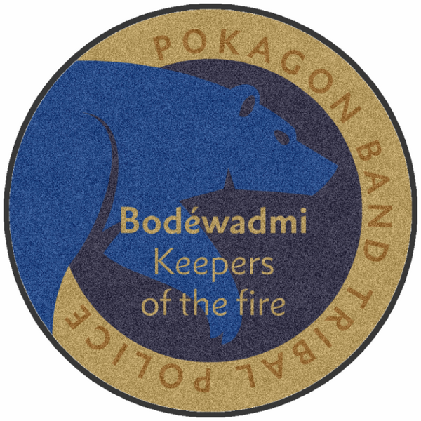 Pokagon Band Tribal Police 6 X 6 Rubber Backed Carpeted HD Custom Shape The Personalized