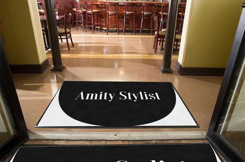 Amity Stylist 4 X 6 Rubber Backed Carpeted HD Half Round - The Personalized Doormats Company
