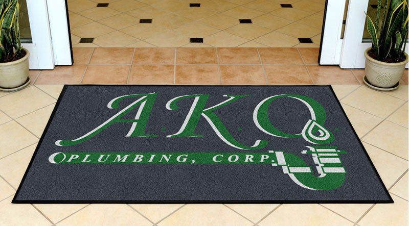 ako plumbing, corp 3 X 5 Rubber Backed Carpeted HD - The Personalized Doormats Company