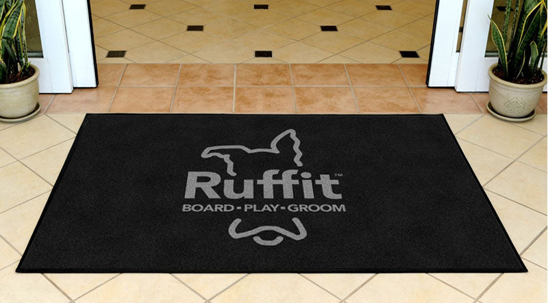 CityVet (gray logo) Ruffit Logo 3 X 5 Rubber Backed Carpeted - The Personalized Doormats Company