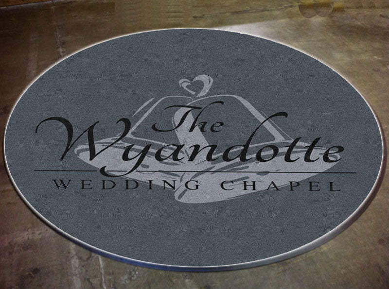 Chapel 6 X 6 Rubber Backed Carpeted HD Round - The Personalized Doormats Company