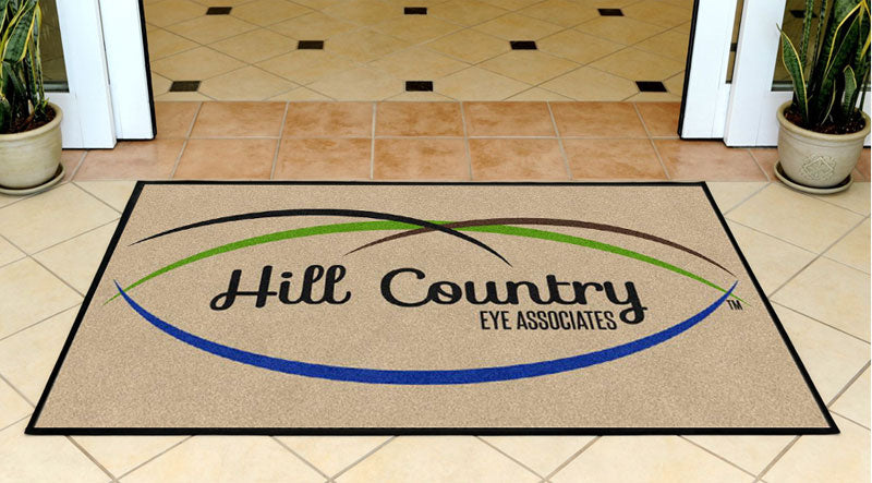 Hill Country Eye Associates 3 x 5 Rubber Backed Carpeted HD - The Personalized Doormats Company