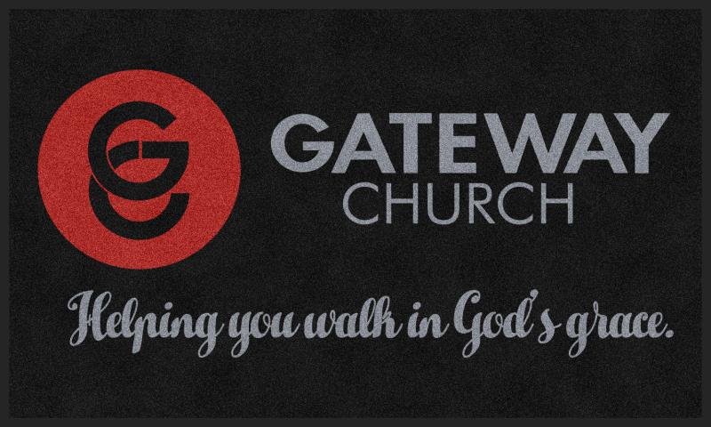 Gateway Church GC logo 3 X 5 Rubber Backed Carpeted HD - The Personalized Doormats Company