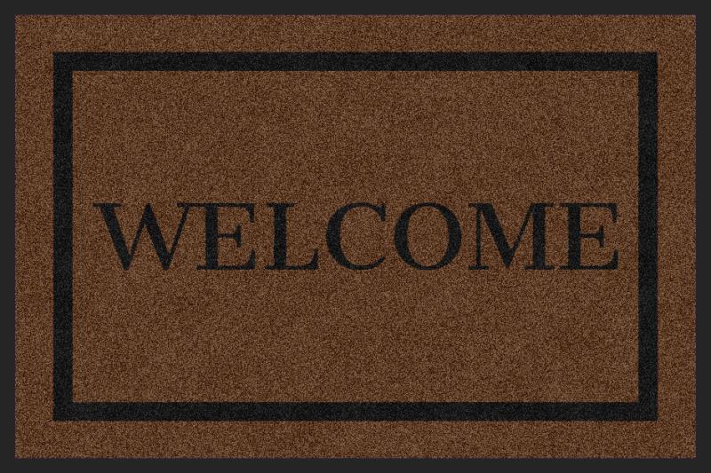 Brown Welcome 2 X 3 Rubber Backed Carpeted - The Personalized Doormats Company