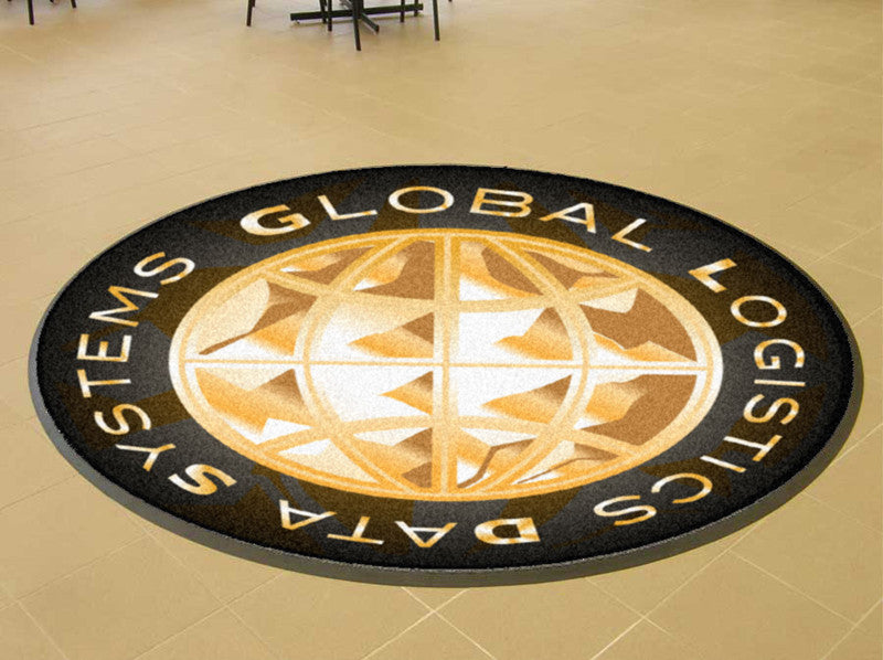 GLOBAL LOGISTICS DATA SYSTEMS, INC. 4 X 4 Rubber Backed Carpeted HD Round - The Personalized Doormats Company