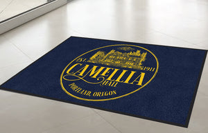 Camellia Front mat - rectangle Blue Gold